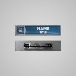 Name Badges - Premium Metal silver with pin clip