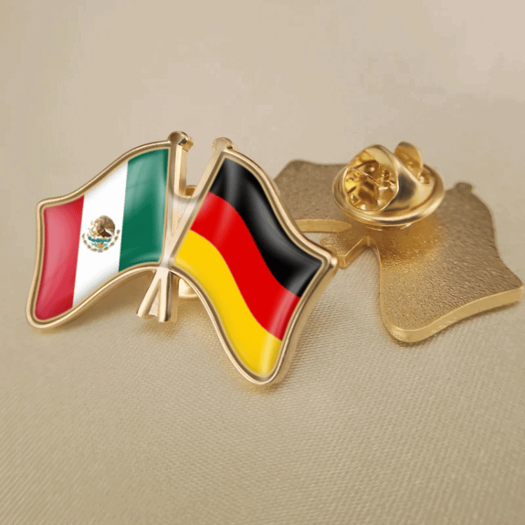 Double Flag Lapel Badges Example