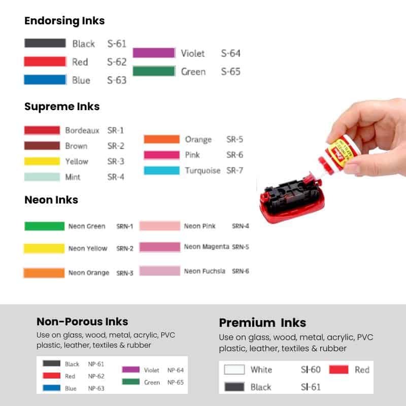 Ink options for Shiny non-self inking stamps