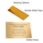 Engraved Plaques Backing Options