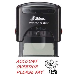 Shiny 38x14mm Stock Stamp - Account Overdue Please Pay