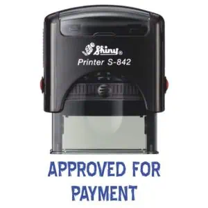 Shiny 38x14mm Stock Stamp - Approved for payment