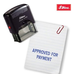 Shiny 38x14mm Stock Stamp - Approved for payment
