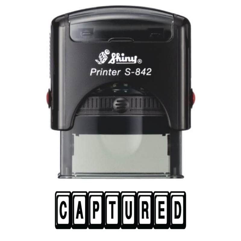 Shiny 38x14mm Stock Stamp - CAPTURED