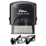 Shiny 38x14mm Stock Stamp - Checked Mark