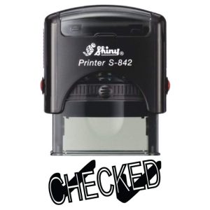 Shiny 38x14mm Stock Stamp - Checked Mark