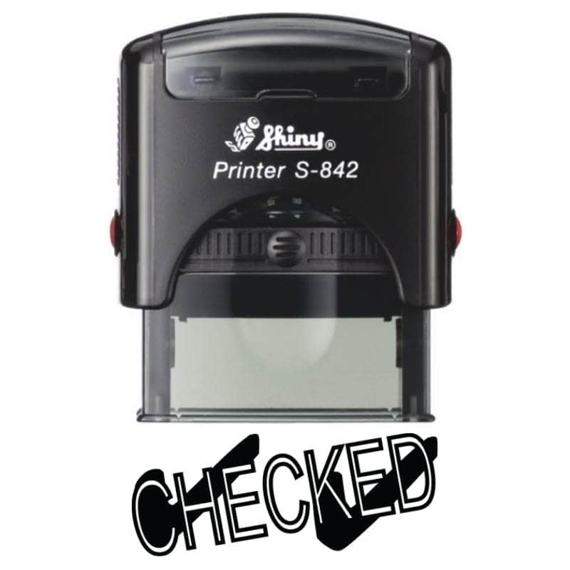 Shiny 38x14mm Stock Stamp - Checked Mark