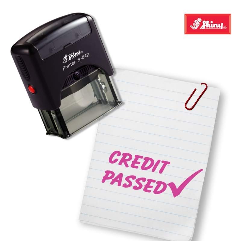 Shiny 38x14mm Stock Stamp - Credit Passed