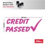 Shiny 38x14mm Stock Stamp - Credit Passed