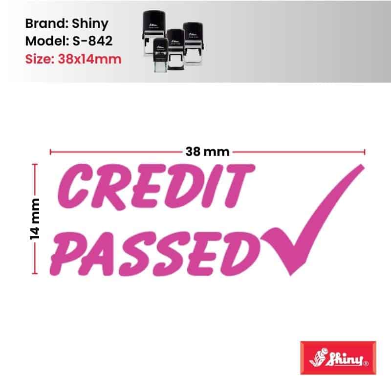 Shiny 38x14mm Stock Stamp - Credit Passed