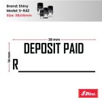 Shiny 38x14mm Stock Stamp - Deposit Paid with Space