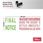 Shiny 38x14mm Stock Stamp - Final Notice with Paragraph