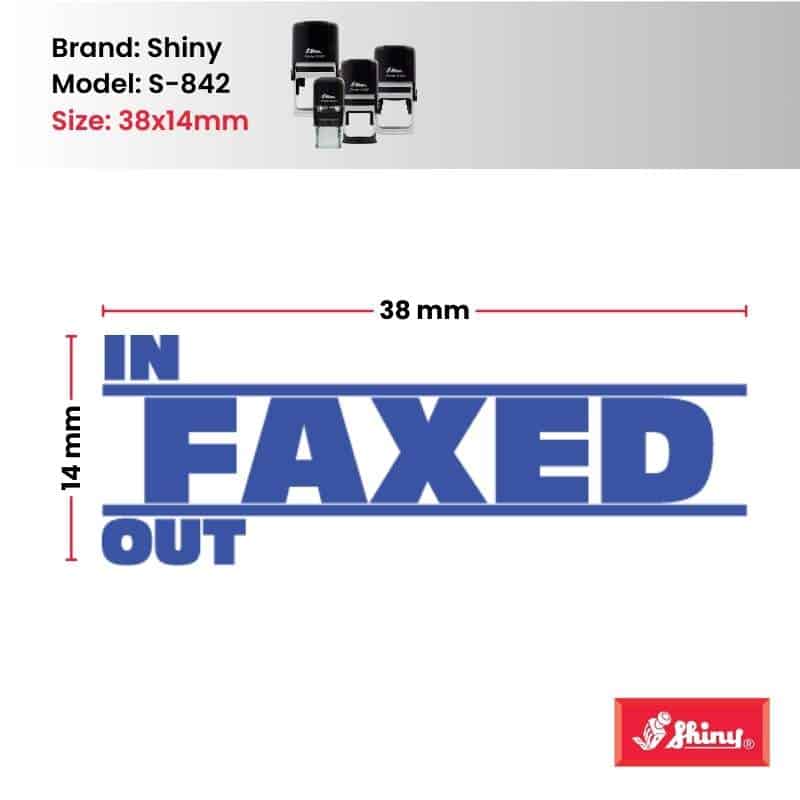 Shiny 38x14mm Stock Stamp - In Faxed Out