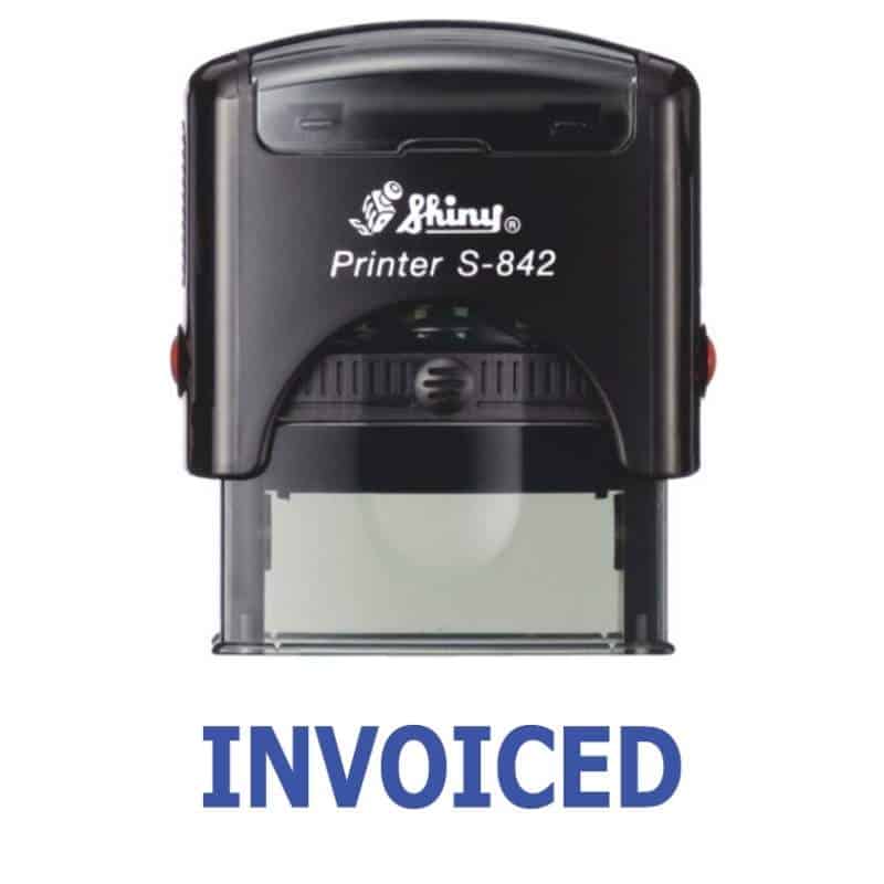 Shiny 38x14mm Stock Stamp - Invoiced