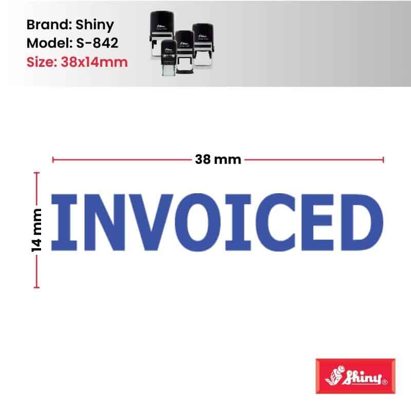 Shiny 38x14mm Stock Stamp - Invoiced