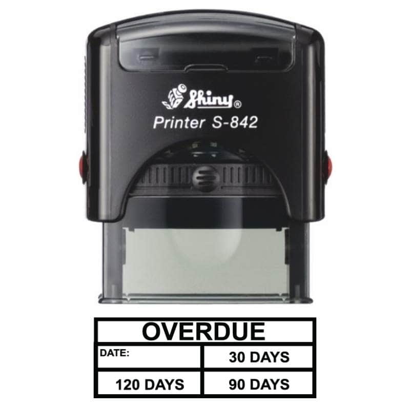 Shiny 38x14mm Stock Stamp - Overdue Date Days
