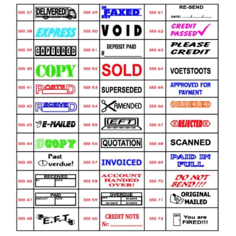 Shiny S-842 Stock Stamp Range