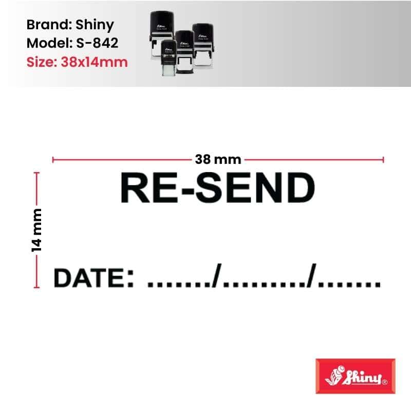 Shiny 38x14mm Stock Stamp - Resend with Date Space