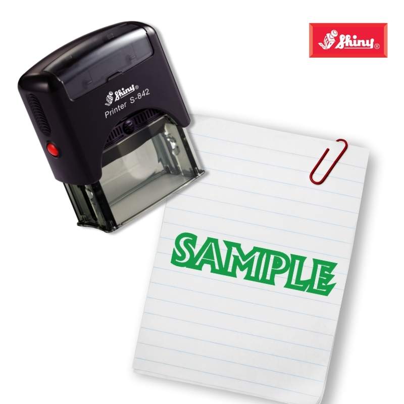 Shiny 38x14mm Stock Stamp - Sample