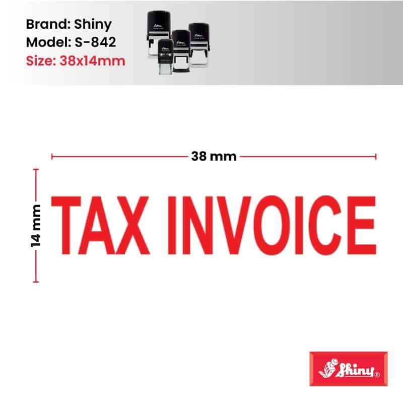 Shiny 38x14mm Stock Stamp - Tax Invoice