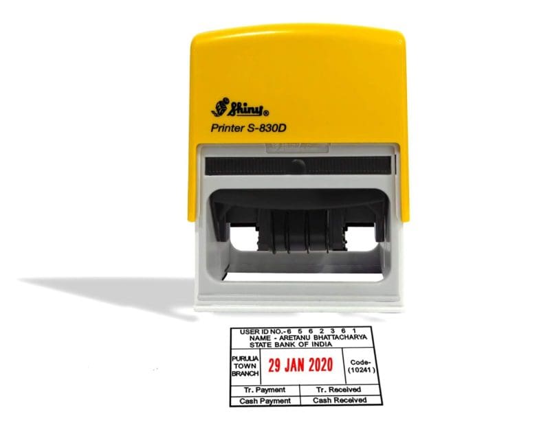Shiny 38x75mm Custom Double Dater Stamp