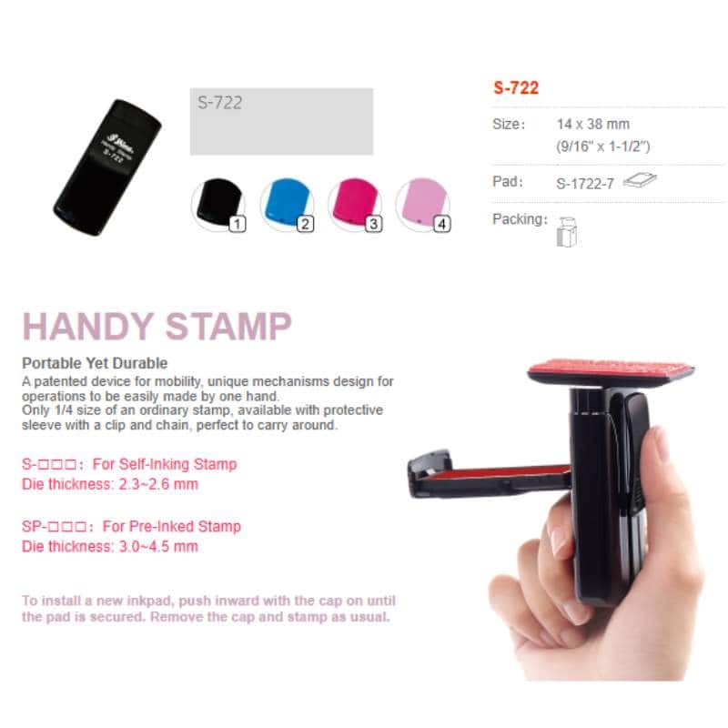 Shiny S-722 Pocket Stamp Specifications