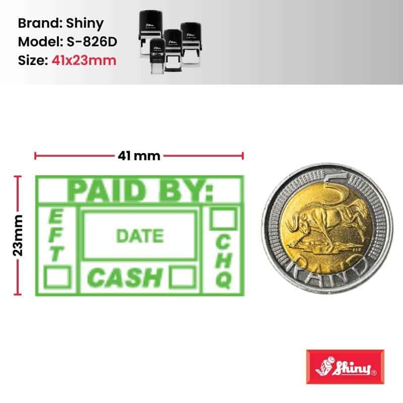 Shiny S-826 Stock Dater Stamp Paid