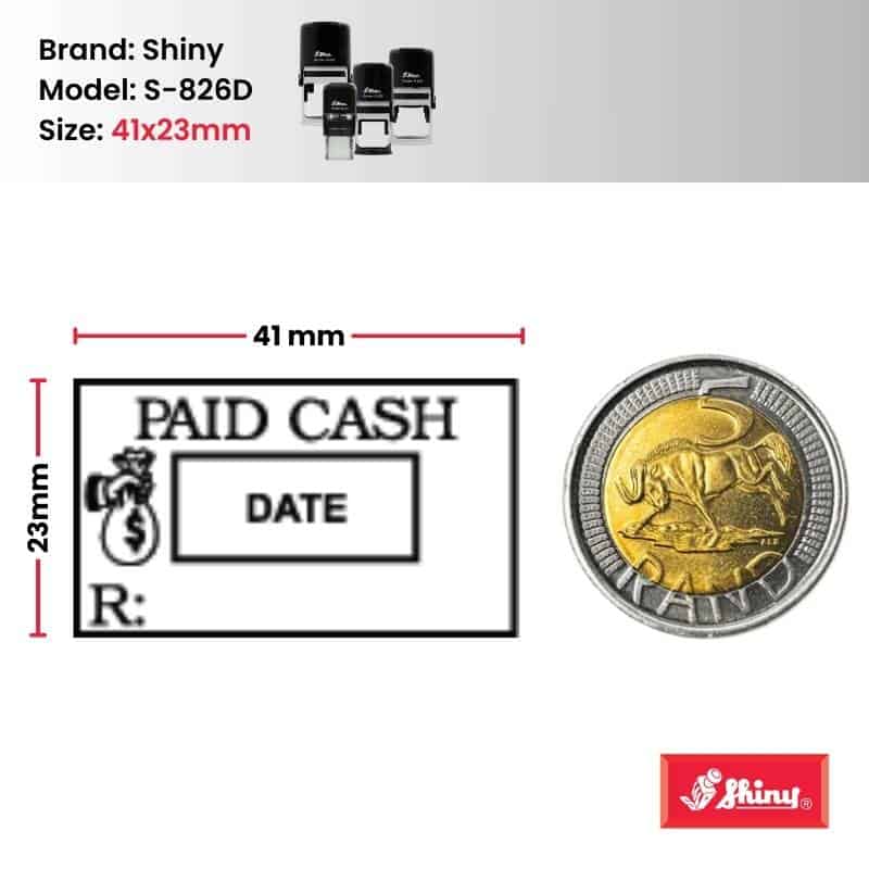 Shiny S-826 Stock Dater Stamp Paid Cash