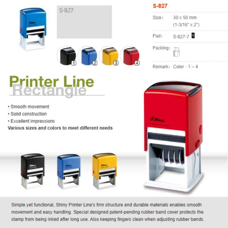 Shiny S-827 Custom Stamp Specifications