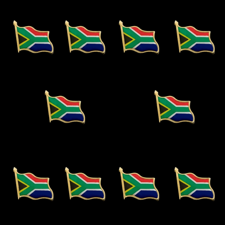 South African Flag Pin Badges Group