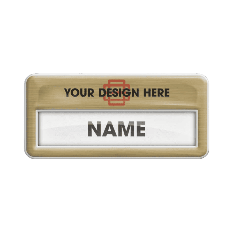 Gold Eco Reusable Name Badge