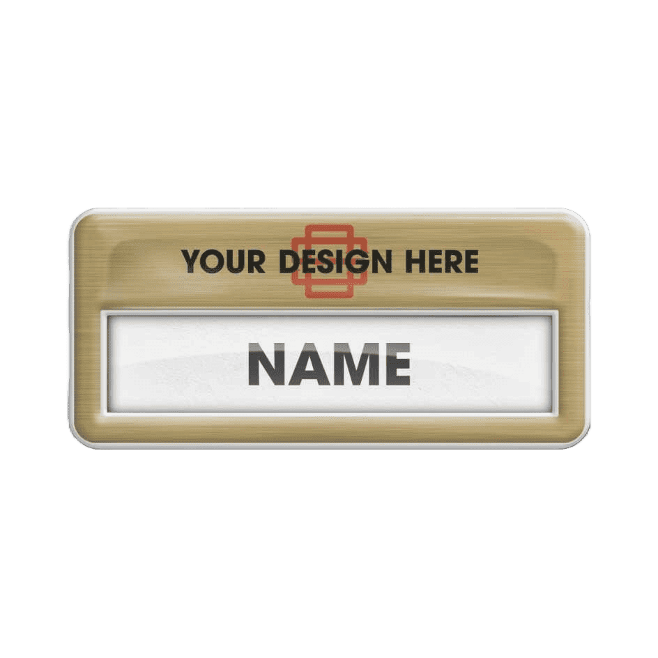 Gold Eco Reusable Name Badge