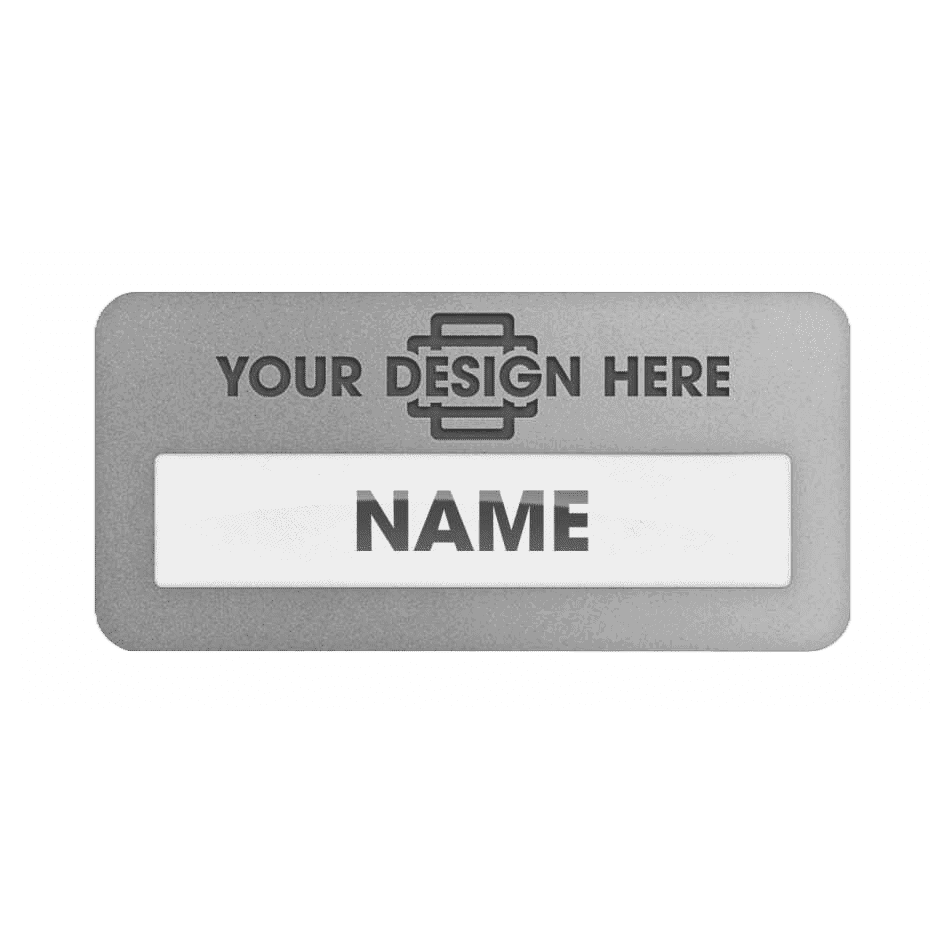 Reusable Name Badge Engraved Print Logo