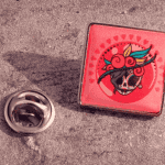 square shaped Lapel pins