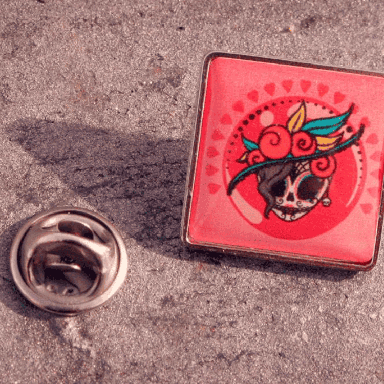 square shaped Lapel pins