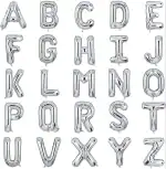 Silver Letter & Number Balloons