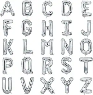 Silver Letter & Number Balloons