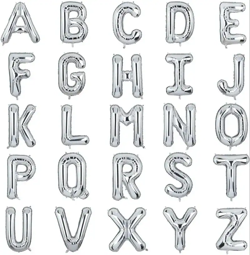 Silver Letter & Number Balloons