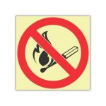 No Fire or Open Flames Photoluminescent Sign
