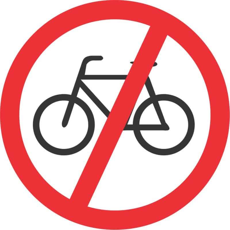 NO CYCLISTS ROAD SIGN (R219)