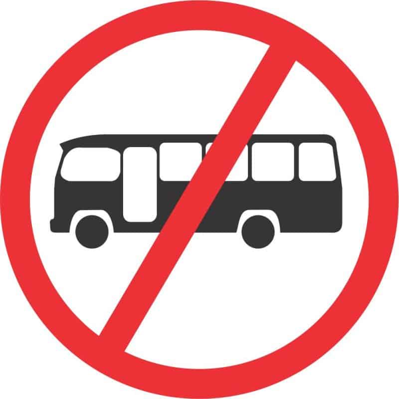 NO MIDI-BUSES ROAD SIGN (R226)