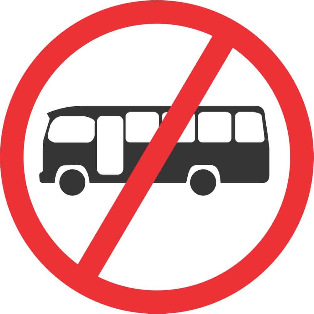 NO MIDI-BUSES ROAD SIGN (R226)