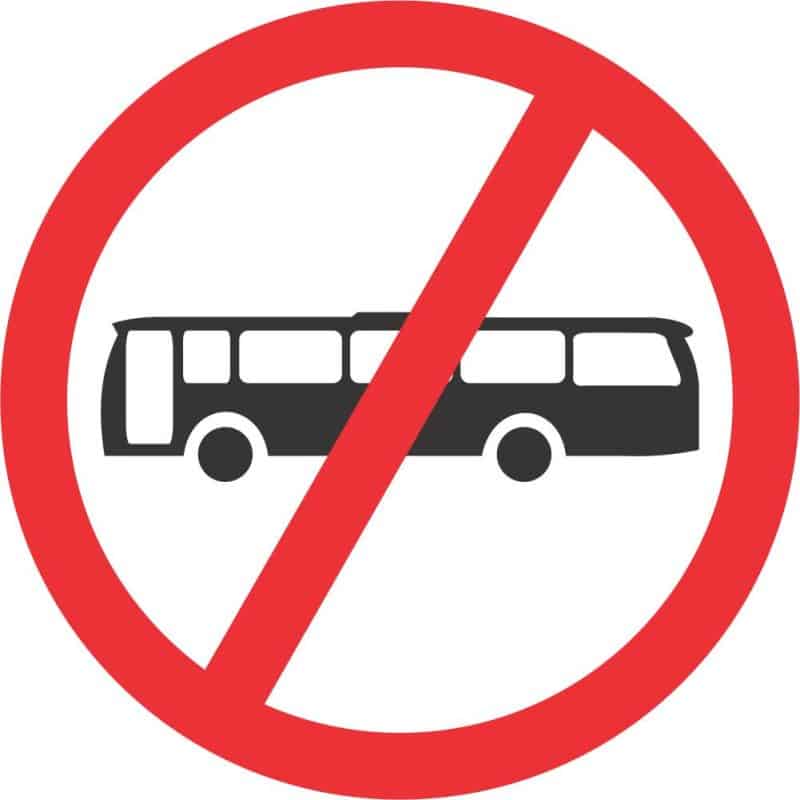 NO BUSES ROAD SIGN (R227)