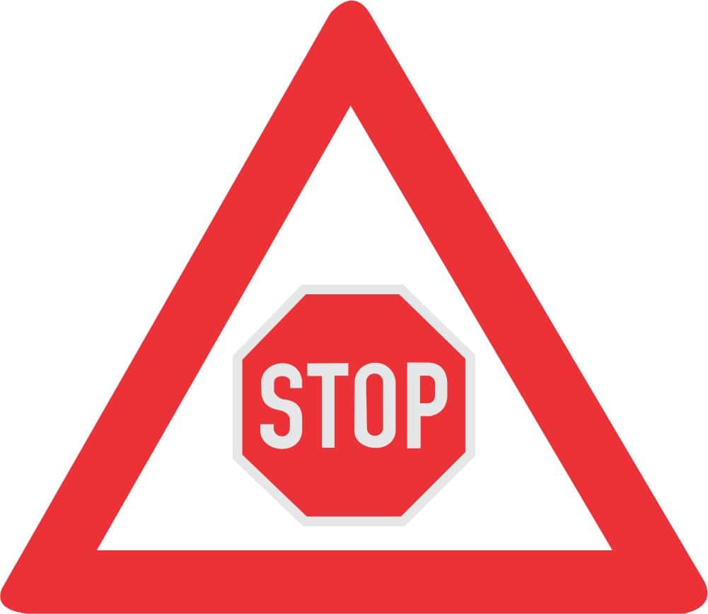 SABS TRAFFIC CONTROL "STOP" AHEAD ROAD SIGN (W302)