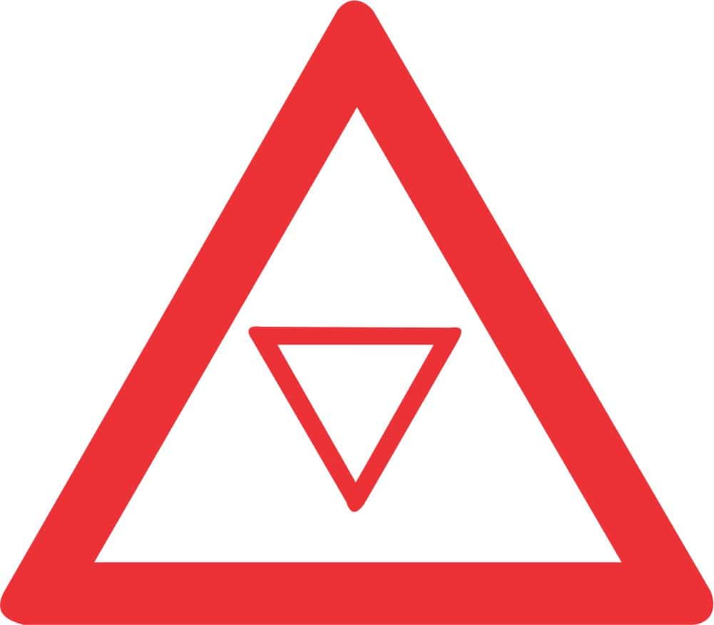 SABS TRAFFIC CONTROL "YIELD" AHEAD ROAD SIGN (W303)
