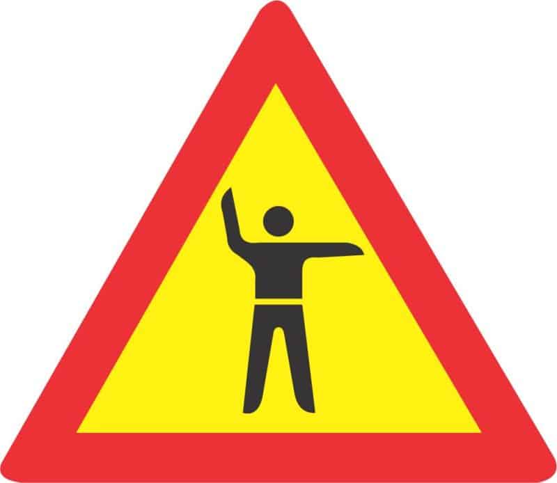TRAFFIC CONTROL AHEAD ROAD SIGN (TW304)