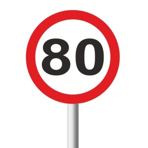80km Speed Limit road sign (R201) 80