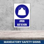 Aprons must be worn safety sign (MV009A)