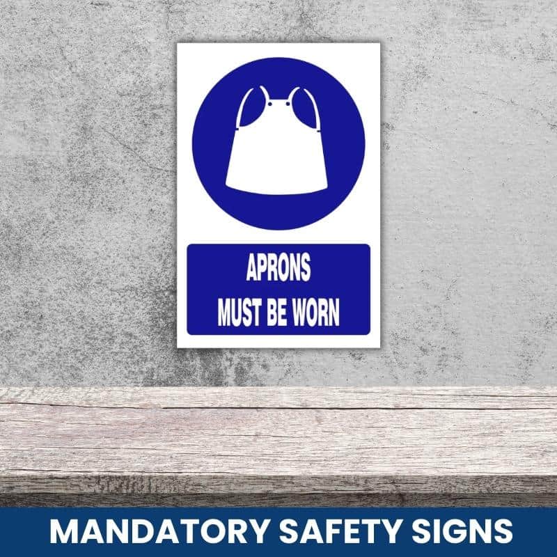 Aprons must be worn safety sign (MV009A)