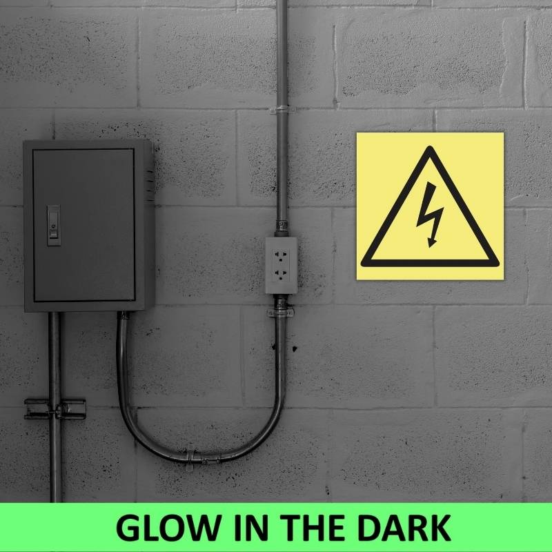 Beware Of Electric Shock (Photo Luminescent ) safety sign (F33)